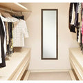 17" x 51" Regis Narrow Framed Full Length Mirror, Light Brown: Door/Wall Mount, Wood Frame