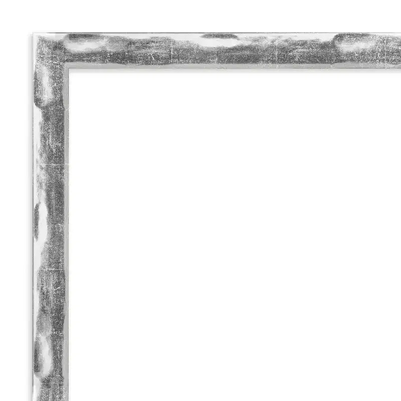 Scratched Wave Chrome Framed Full Length On the Door Mirror: Polystyrene Frame, No Assembly Required