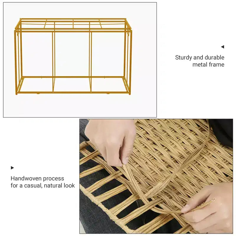 Storage Basket with Lid, 42.3 Gallon (160L) Storage Bin, Woven Blanket Storage Basket with Handles, Foldable, Removable Liner, Metal Frame
