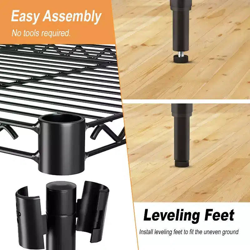 4-Tier Steel Wire Shelving Unit Storage Shelves with Wide-Span Shelves Perfect for Home Office or Commercial Use