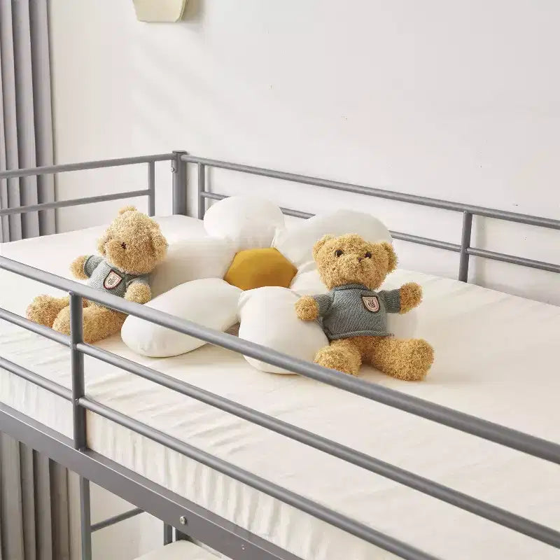 Blcak Twin over Twin Bunk Bed with Trundle, Heavy Duty Metal Bed Frame with Safety Rail Side Ladders