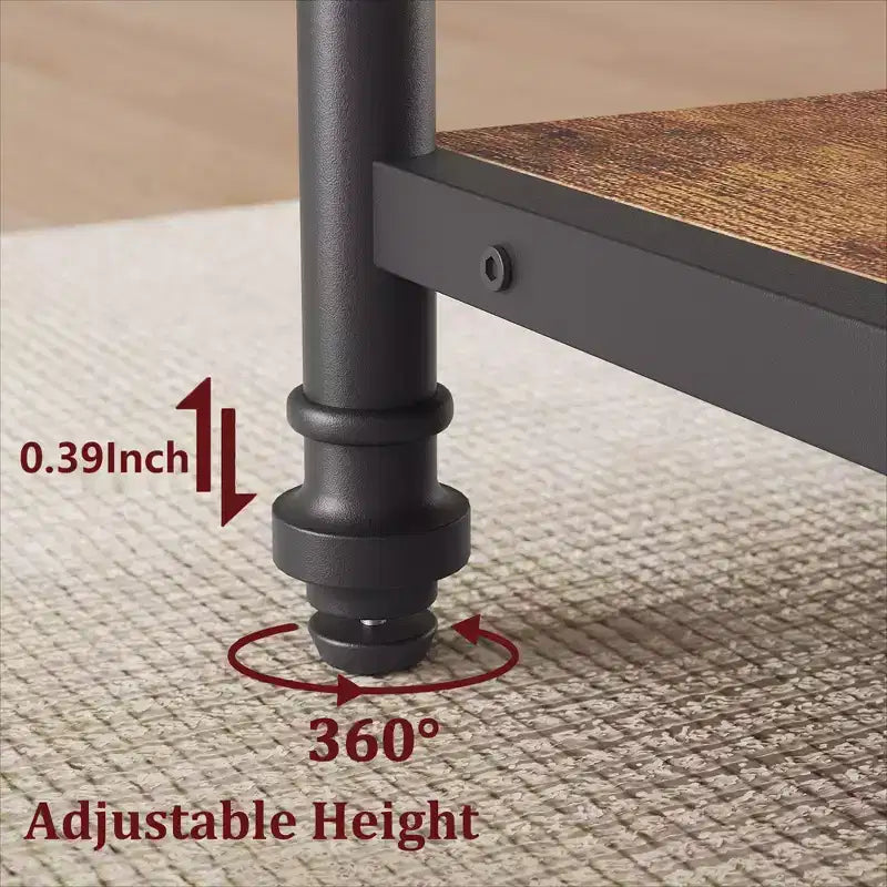 47 In Round Dining Table for 6,Dinner Wooden Kitchen Table with Storage Shelves & Roman Metal Legs for Dining Room,Kitchen,Living Room (Table Only)