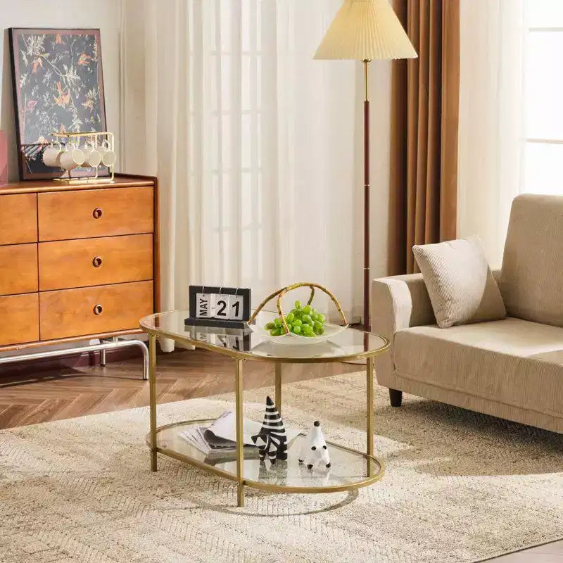 Oval Glass Coffee Table