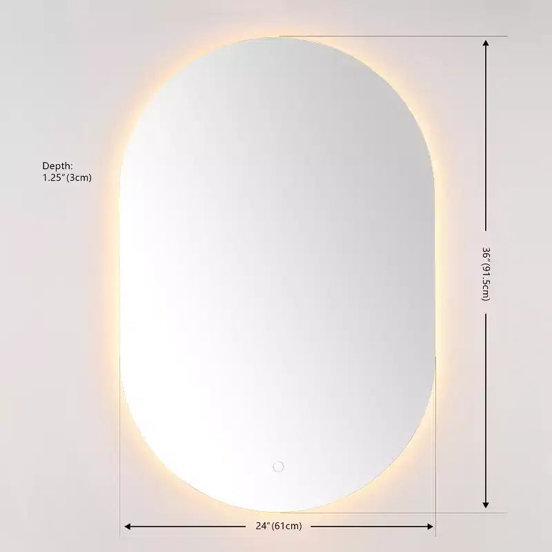 Aluminum LED Oval Mirror - LMR1007 - White