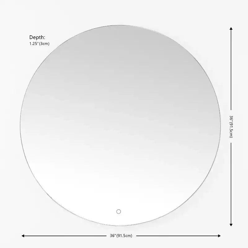 Aluminum LED Round Mirror - LMR1004 - Silver - Safavieh