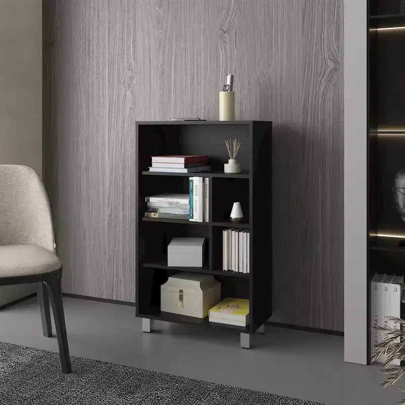 Bookcase in Melamine with Six Shelves
