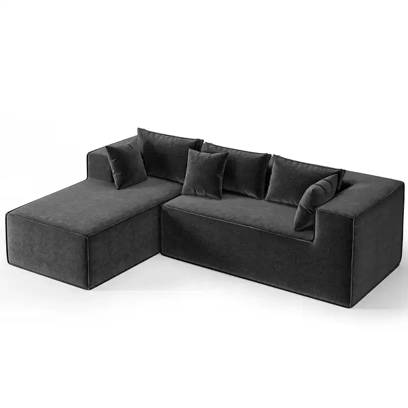 Modular Sectional Couches for Living Room, L-Shaped Sectional Couch with Deep Seat, Upholstered Sofa for Bedroom, No Assembly Required, Chenille