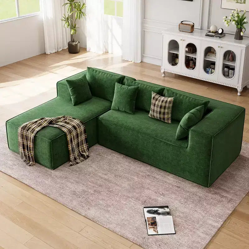 Modular Sectional Couches for Living Room, L-Shaped Sectional Couch with Deep Seat, Upholstered Sofa for Bedroom, No Assembly Required, Chenille