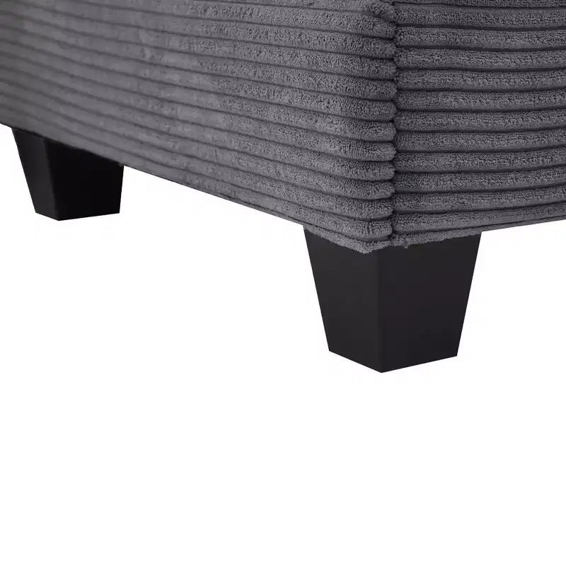 Corduroy L-Shaped Sectional Sofa, 3-Seater Couch with Movable Ottoman, Modular Living Room Furniture for Apartments