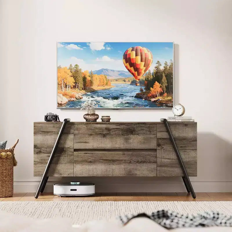 TV Stand up to 65 Inch TV, Modern Entertainment Center with 2 Storage Drawers & Side Open Shelves, TV Console Table, for Living Room, Bedroom