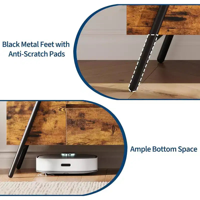 TV Stand up to 65 Inch TV, Modern Entertainment Center with 2 Storage Drawers & Side Open Shelves, TV Console Table, for Living Room, Bedroom