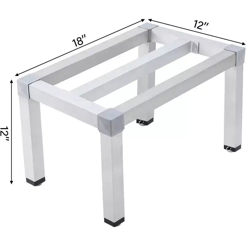 Aluminum Dunnage Rack Weight Capacity Off-Floor Storage Shelf for Grocery Stores & Kitchens