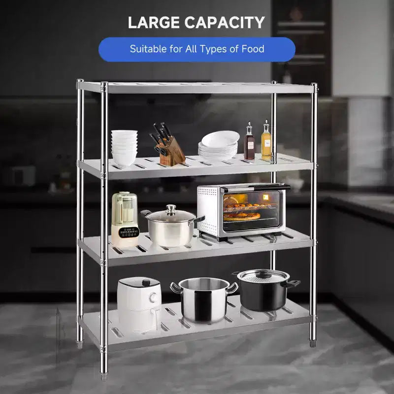 Stainless Steel Shelves,Storage Shelf Heavy Duty Adjustable Shelf Units Adjustable Height and Vent Holes for Kitchen Garage Office Restaurant