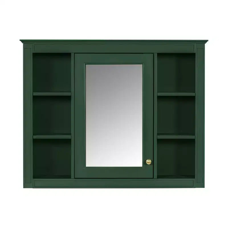 35 x 27.5 Bathroom Mirror Cabinet with 6 Open Shelves, Wall Mounted Medicine Cabinet (No Vanity)