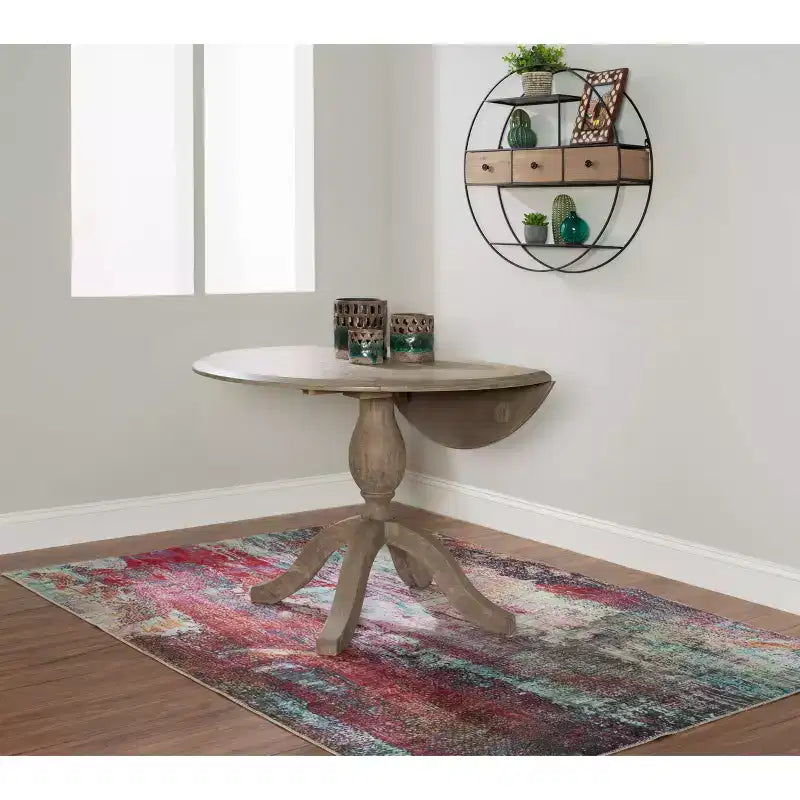 Traditional Dining Tables Rustic Brown - Linon: Solid Wood, Seats 4, 42" Diameter