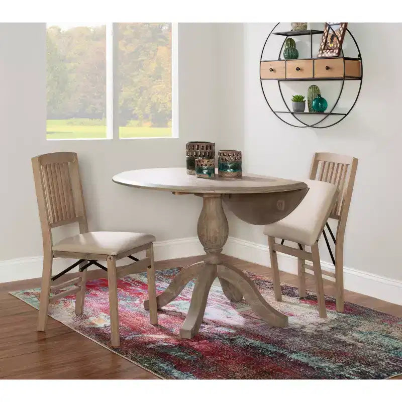 Traditional Dining Tables Rustic Brown - Linon: Solid Wood, Seats 4, 42" Diameter