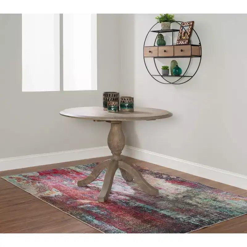 Traditional Dining Tables Rustic Brown - Linon: Solid Wood, Seats 4, 42" Diameter