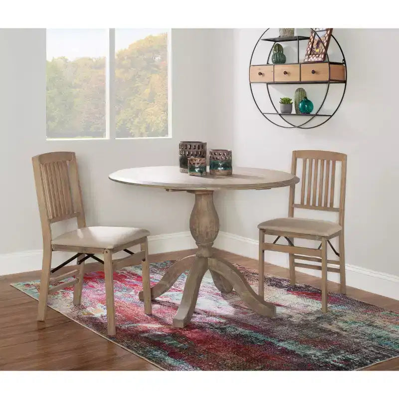 Traditional Dining Tables Rustic Brown - Linon: Solid Wood, Seats 4, 42" Diameter