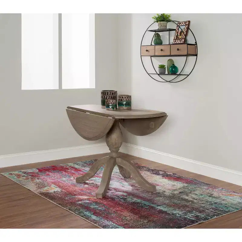 Traditional Dining Tables Rustic Brown - Linon: Solid Wood, Seats 4, 42" Diameter