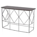 Drixol Rectangle Sofa Table Walnut - miBasics: Steel Frame, MDF & Wood Veneer, 30" High, Narrow Profile