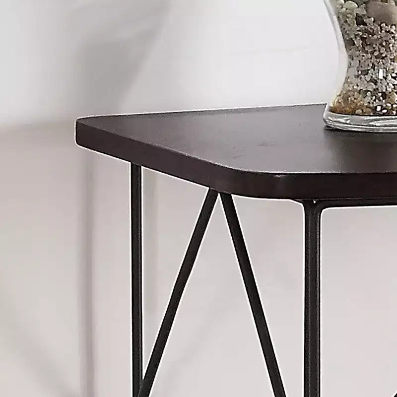 Rectangle Sofa Table Walnut: Steel Frame, MDF & Wood Veneer, 30" High, Narrow Profile