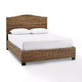 Queen Serena Bed Banana Leaf - Crosley: Coastal Style Plywood & Wood Frame, Curved Headboard Design