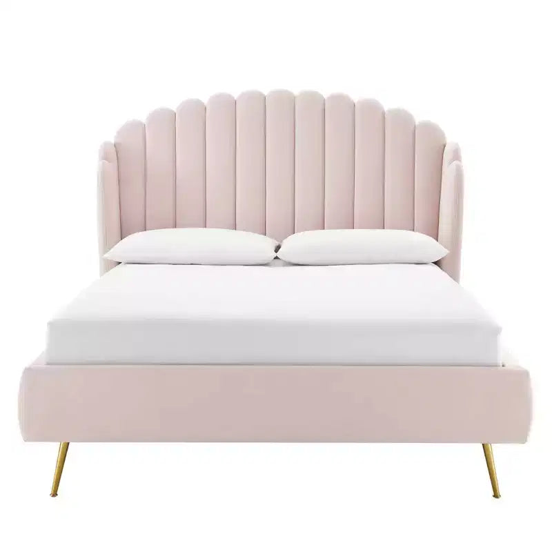 Queen Lana Performance Velvet Wingback Platform Bed - Modway