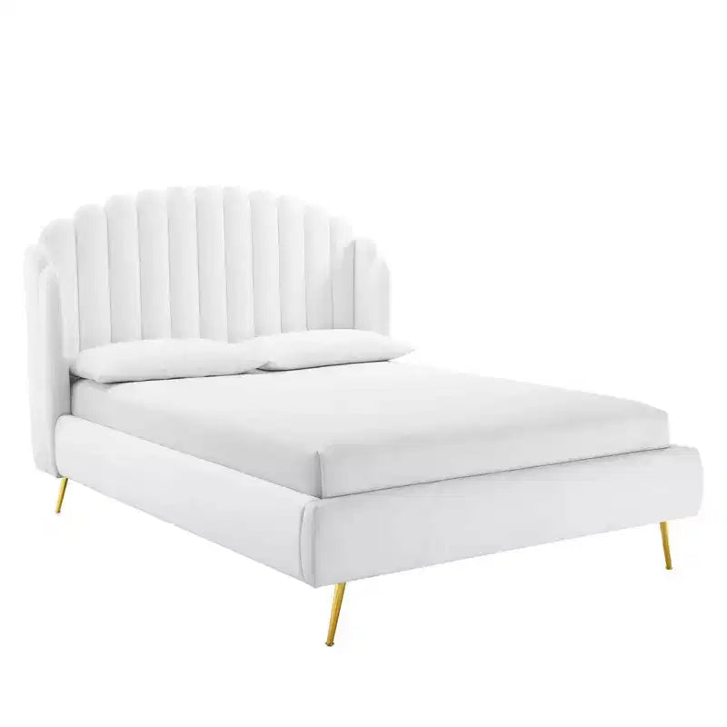 Queen Lana Performance Velvet Wingback Platform Bed - Modway