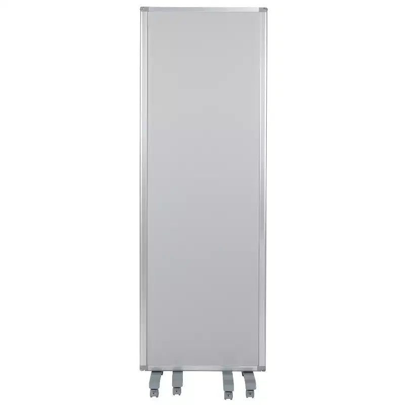 Double Sided Mobile Magnetic Whiteboard/Cloth Partition with Lockable Casters, 72H x 24W (3 sections included)