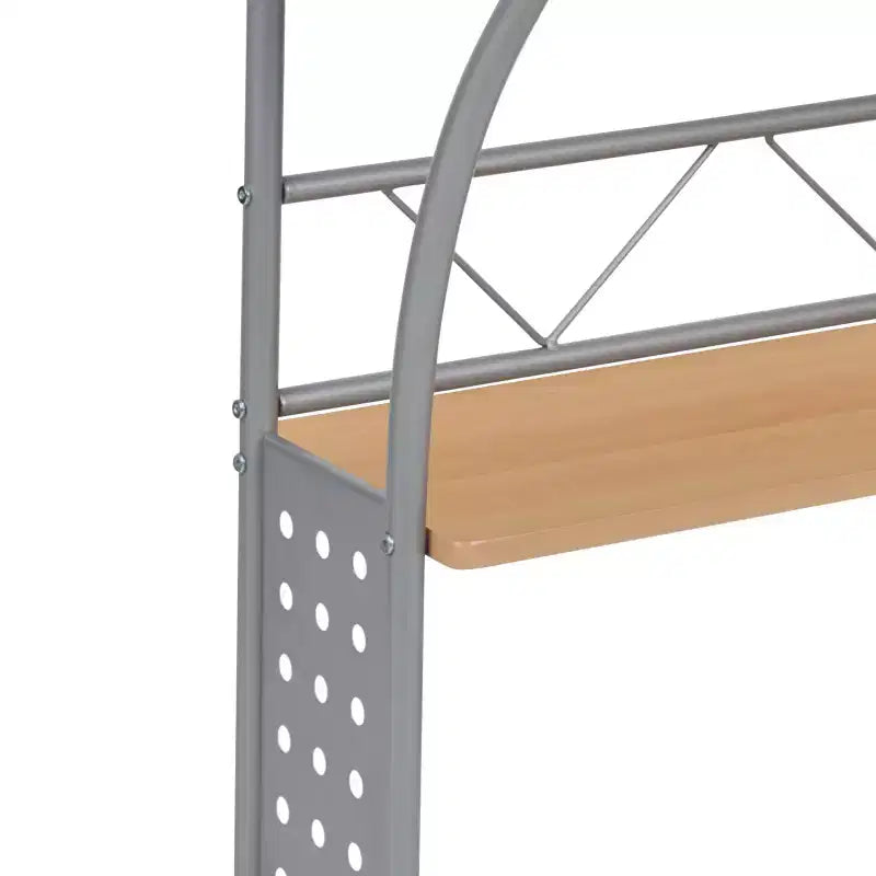 Emma and Oliver Computer Desk with Top and Lower Storage Shelves