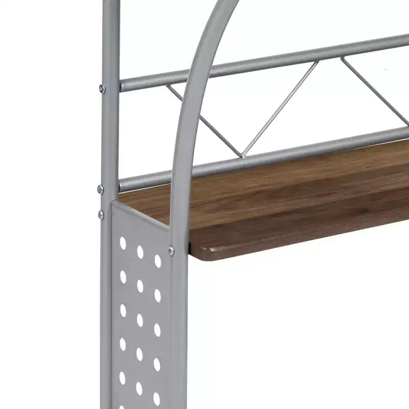 Emma and Oliver Computer Desk with Top and Lower Storage Shelves