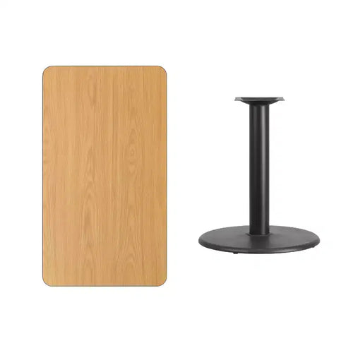 24x42 Rectangular Laminate Table with 24 Round Table Base
