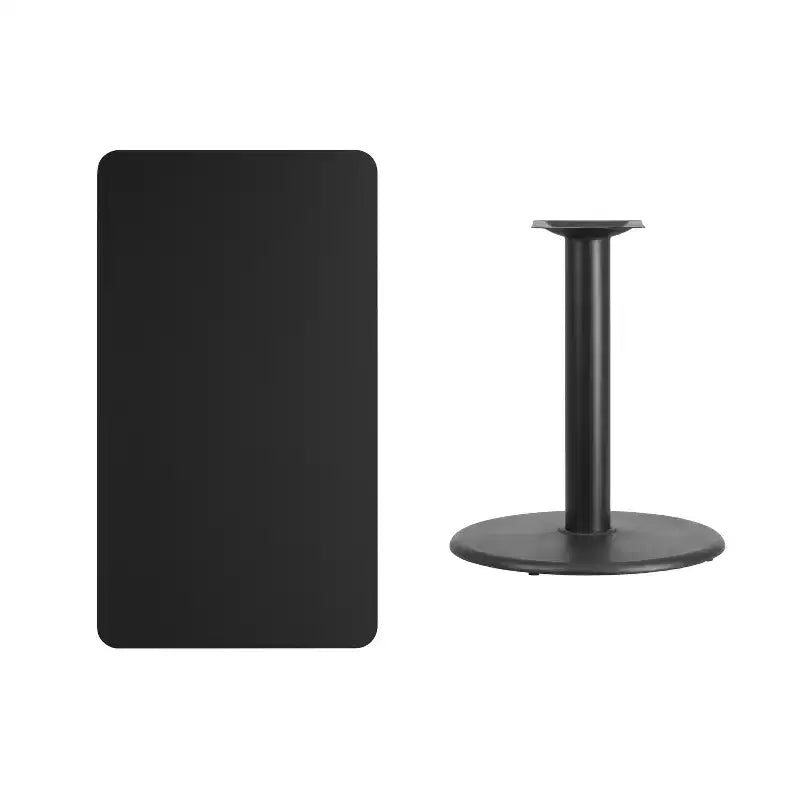 24x42 Rectangular Laminate Table with 24 Round Table Base