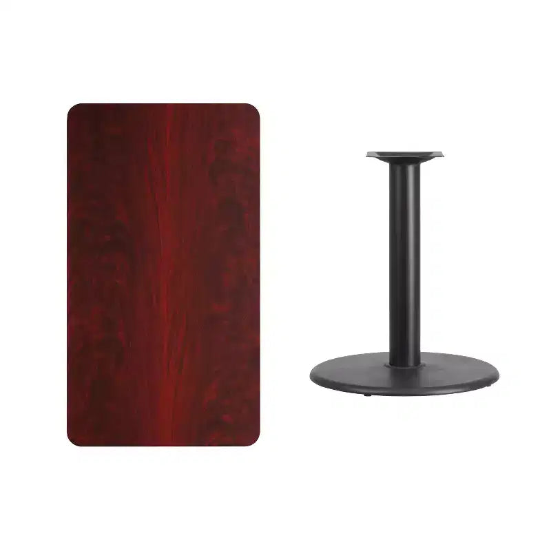 24x42 Rectangular Laminate Table with 24 Round Table Base
