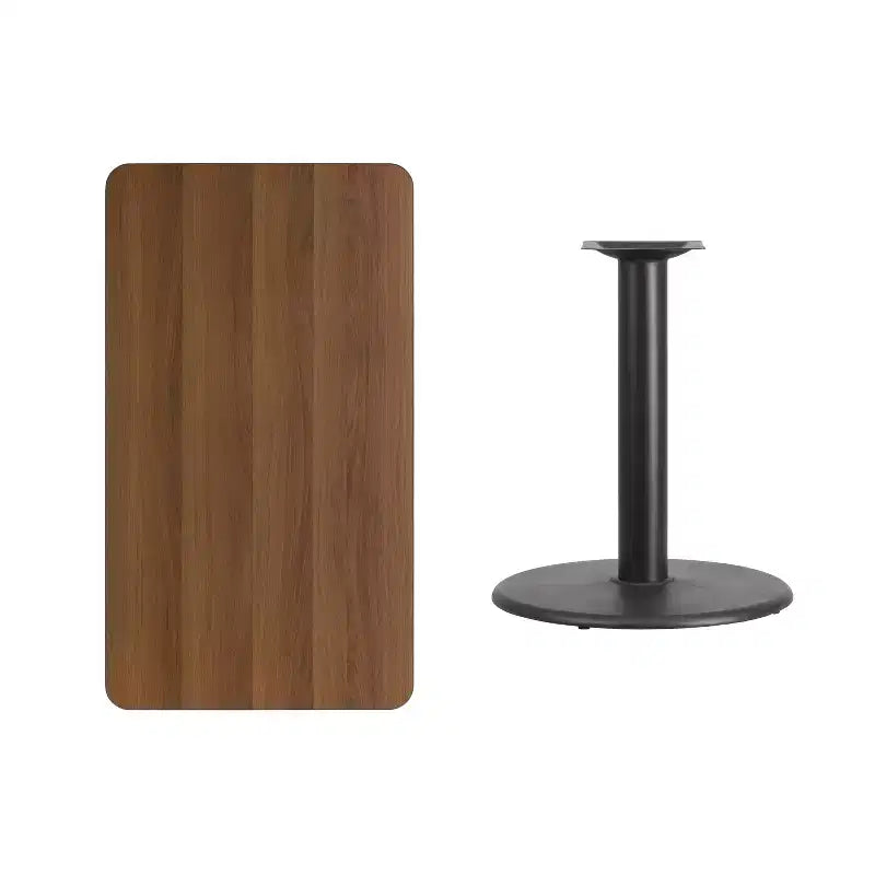 24x42 Rectangular Laminate Table with 24 Round Table Base
