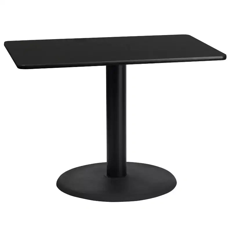 24x42 Rectangular Laminate Table with 24 Round Table Base