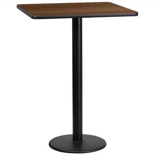 Emma and Oliver 30 Square Laminate Table Top with 18 Round Bar Height Table Base