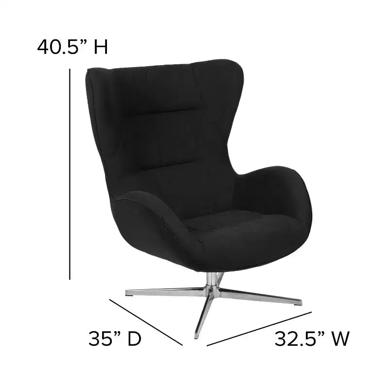 Home and Office Retro Swivel Wing Accent Chair