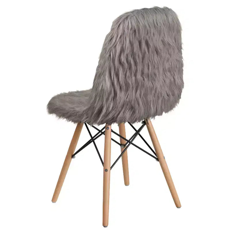 Emma and Oliver Shaggy Dog Fur Accent Chair