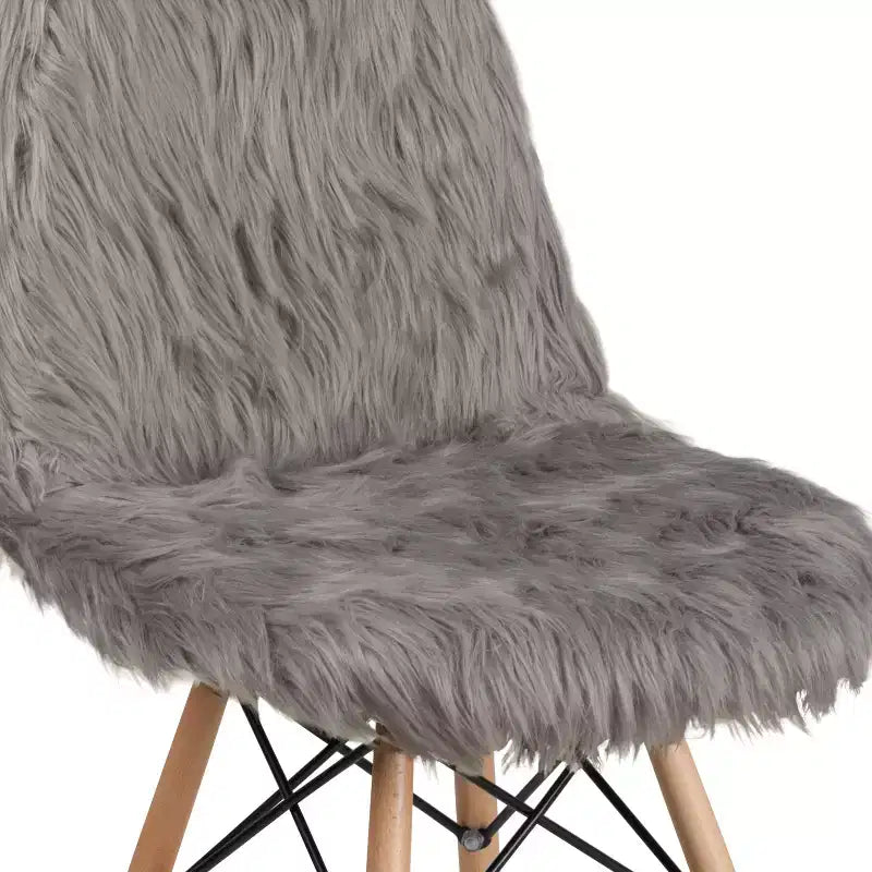 Emma and Oliver Shaggy Dog Fur Accent Chair