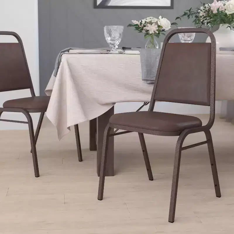 Trapezoidal Back Stacking Banquet Dining Chair - 1.5 Thick Seat
