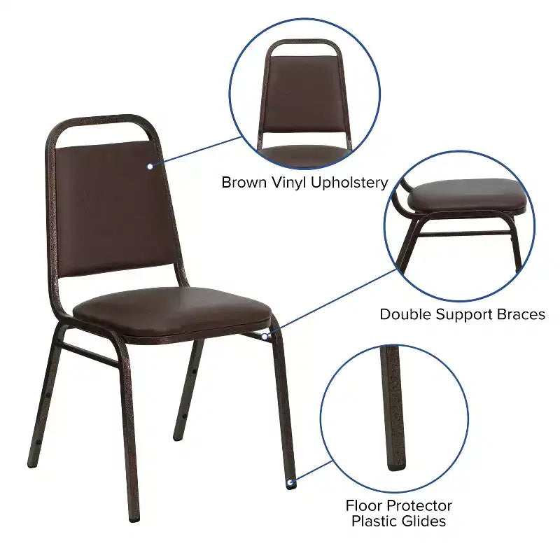 Trapezoidal Back Stacking Banquet Dining Chair - 1.5 Thick Seat