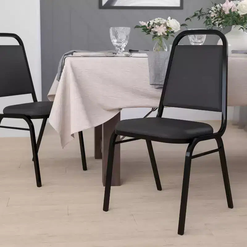 Trapezoidal Back Stacking Banquet Dining Chair - 1.5 Thick Seat
