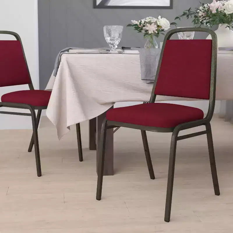 Trapezoidal Back Stacking Banquet Dining Chair - 1.5 Thick Seat