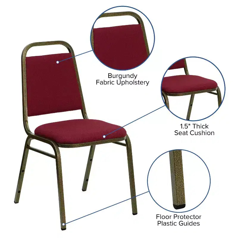 Trapezoidal Back Stacking Banquet Dining Chair - 1.5 Thick Seat
