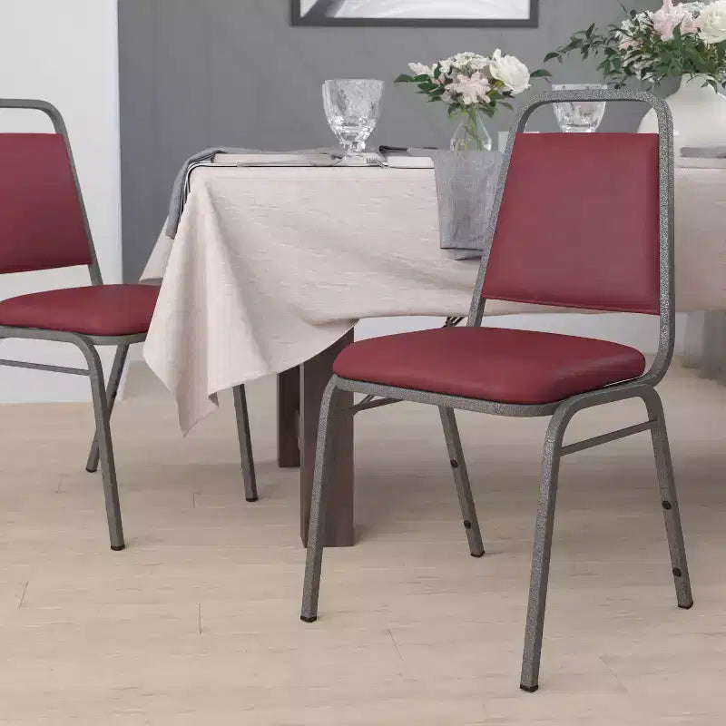 Trapezoidal Back Stacking Banquet Dining Chair - 1.5 Thick Seat