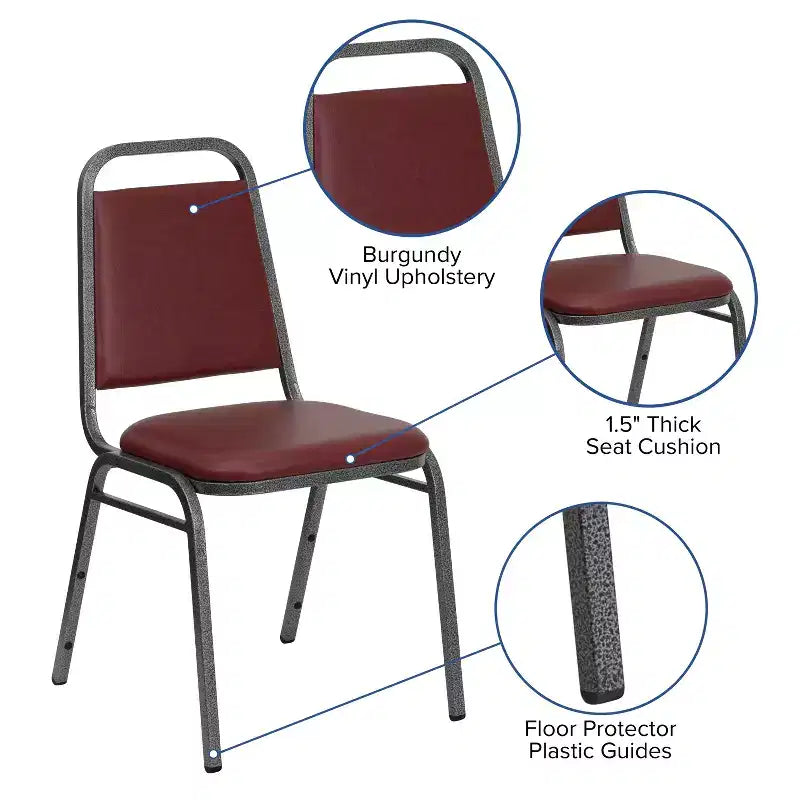Trapezoidal Back Stacking Banquet Dining Chair - 1.5 Thick Seat
