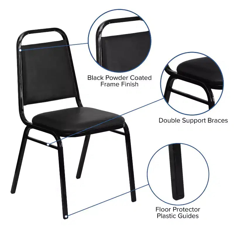 Trapezoidal Back Stacking Banquet Dining Chair - 1.5 Thick Seat