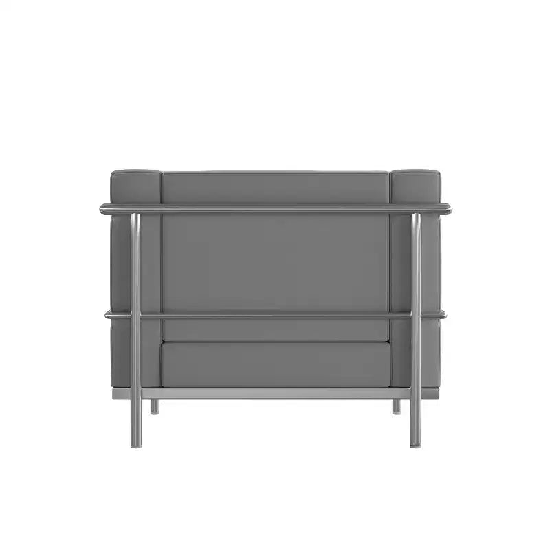 Contemporary LeatherSoft Chair with Double Bar Encasing Frame