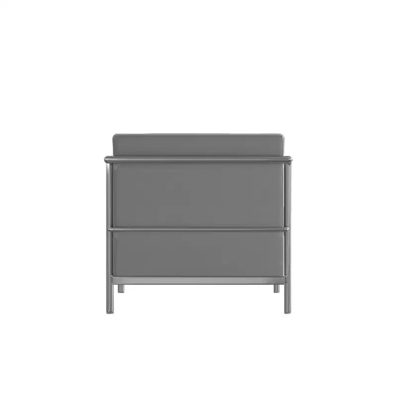 Contemporary LeatherSoft Chair with Double Bar Encasing Frame